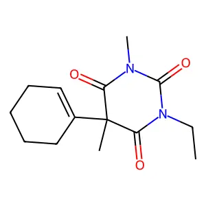 5-(Cyclohexen-1-yl)-1-ethyl-3,5-dimethyl-1,3-diazinane-2,4,6-trione structure