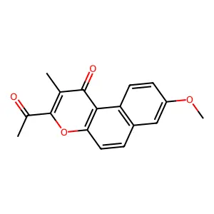 3-Acetyl-8-methoxy-2-methyl-1H-naphtho[2,1-b]pyran-1-one structure