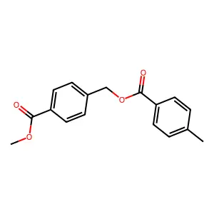 Benzoic acid, 4-methyl-, [4-(methoxycarbonyl)phenyl]methyl ester structure