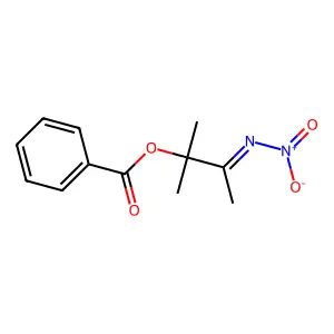 2-Methyl-3-(nitroimino)-2-butanol benzoate structure