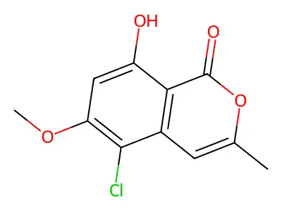 5-Chloro-8-hydroxy-6-methoxy-3-methyl-1H-2-benzopyran-1-one structure