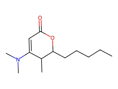 2H-Pyran-2-one, 4-(dimethylamino)-5,6-dihydro-5-methyl-6-pentyl- structure