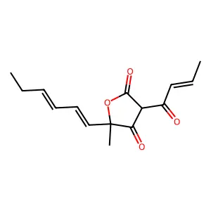 3-(But-2-enoyl)-5-(hexa-1,3-dien-1-yl)-5-methyloxolane-2,4-dione structure