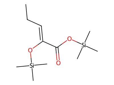 2-Pentenoic acid, 2-[(trimethylsilyl)oxy]-, trimethylsilyl ester structure