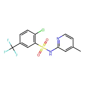 2-chloro-N-(4-methylpyridin-2-yl)-5-(trifluoromethyl)benzenesulfonamide structure