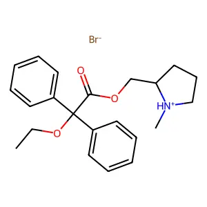 (1-Methylpyrrolidin-2-yl)methyl ethoxy(diphenyl)acetate--hydrogen bromide (1/1) structure