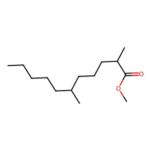 Undecanoic acid, 2,6-dimethyl-, methyl ester structure