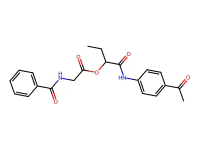 [1-(4-Acetylanilino)-1-oxobutan-2-yl] 2-benzamidoacetate structure