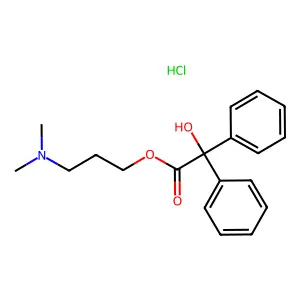 Benzilic acid, 3-(dimethylamino)propyl ester, hydrochloride structure