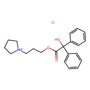Benzilic acid, 3-(1-pyrrolidinyl)propyl ester, hydrochloride structure
