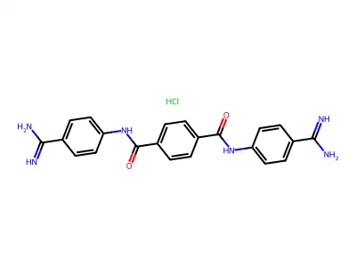 1,4-Benzenedicarboxamide, N,N'-bis[4-(aminoiminomethyl)phenyl]- structure