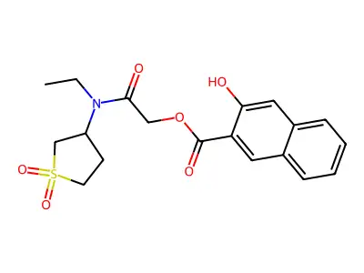 [2-[(1,1-dioxothiolan-3-yl)-ethylamino]-2-oxoethyl] 3-hydroxynaphthalene-2-carboxylate structure