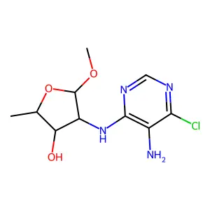 4-[(5-Amino-6-chloropyrimidin-4-yl)amino]-5-methoxy-2-methyloxolan-3-ol structure