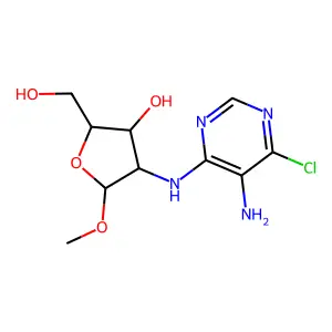 4-[(5-Amino-6-chloropyrimidin-4-yl)amino]-2-(hydroxymethyl)-5-methoxyoxolan-3-ol structure
