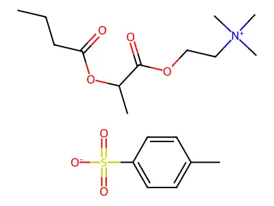 2-(2-(1-Oxobutoxy)-1-oxopropoxy)-N,N,N-trimethylethanaminium 4-methylbenzenesulfonate structure