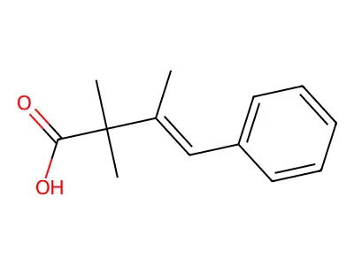 (E)-2,2,3-三甲基-4-苯基丁-3-烯酸 structure