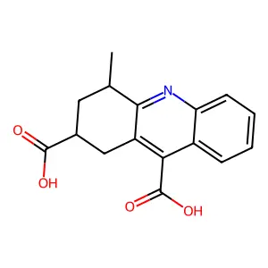 4-Methyl-1,2,3,4-tetrahydroacridine-2,9-dicarboxylic acid structure