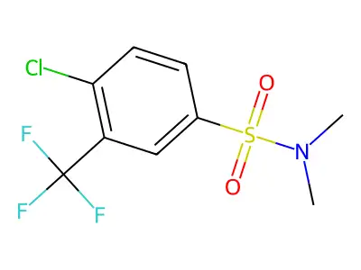 4-chloro-N,N-dimethyl-3-(trifluoromethyl)benzenesulfonamide structure