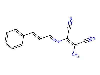 2-Amino-3-(cinnamylideneamino)but-2-enedinitrile structure