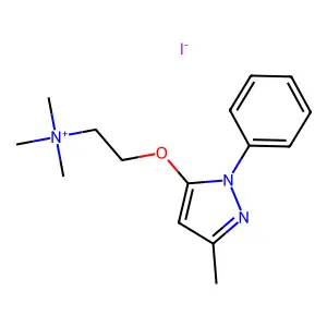 Ammonium, (2-(3-methyl-1-phenyl-5-pyrazolyloxy)ethyl)trimethyl-, iodide structure
