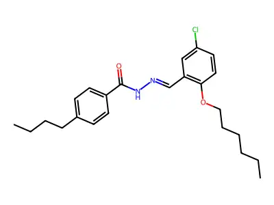 4-butyl-N-[(5-chloro-2-hexoxyphenyl)methylideneamino]benzamide structure