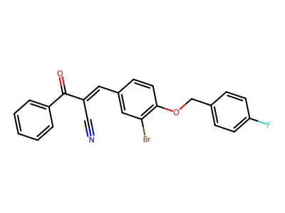 2-Benzoyl-3-[3-bromo-4-[(4-fluorophenyl)methoxy]phenyl]prop-2-enenitrile structure