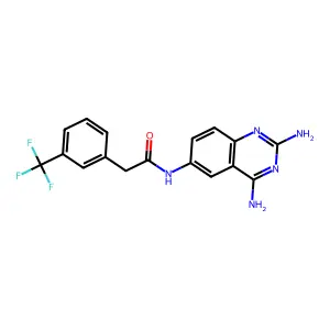 Benzeneacetamide, N-(2,4-diamino-6-quinazolinyl)-3-(trifluoromethyl)- structure