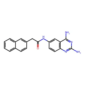 2,4-Diamino-6-[2-naphthylacetamido]quinazoline structure
