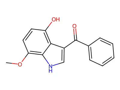 (4-hydroxy-7-methoxy-1H-indol-3-yl)-phenylmethanone structure