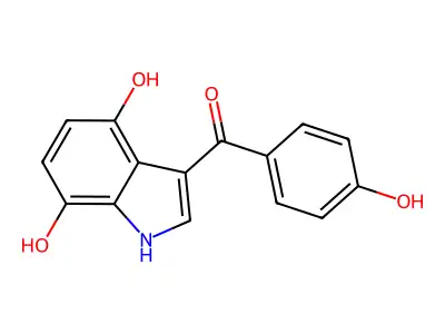 (4,7-dihydroxy-1H-indol-3-yl)-(4-hydroxyphenyl)methanone structure
