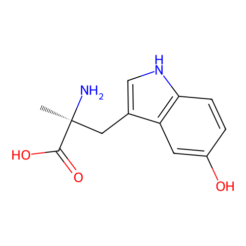 (2S)-2-amino-3-(5-hydroxy-1H-indol-3-yl)-2-methylpropanoic acid structure