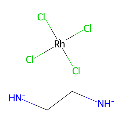 2-Azanidylethylazanide;tetrachlororhodium structure