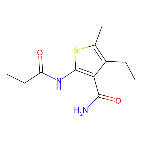 4-Ethyl-5-methyl-2-(propanoylamino)thiophene-3-carboxamide structure