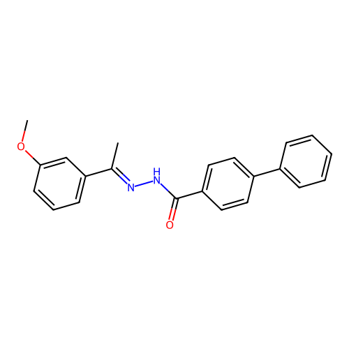 N-[(E)-1-(3-methoxyphenyl)ethylideneamino]-4-phenylbenzamide structure