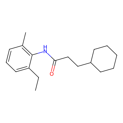 3-cyclohexyl-N-(2-ethyl-6-methylphenyl)propanamide structure