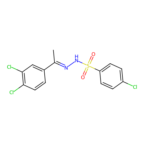 4-chloro-N'-[1-(3,4-dichlorophenyl)ethylidene]benzenesulfonohydrazide structure