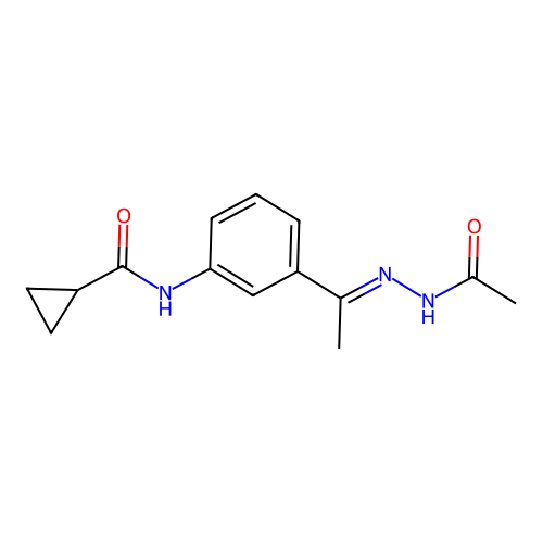 N-[3-(N-acetamido-C-methylcarbonimidoyl)phenyl]cyclopropanecarboxamide structure
