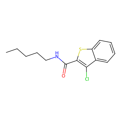 3-chloro-N-pentyl-1-benzothiophene-2-carboxamide structure