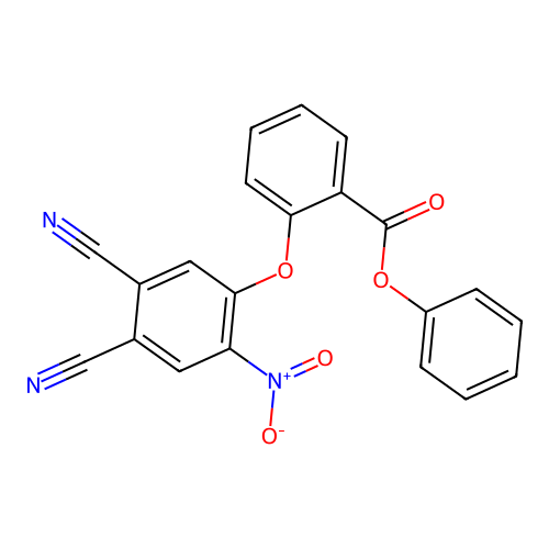 Phenyl 2-(4,5-dicyano-2-nitrophenoxy)benzoate structure