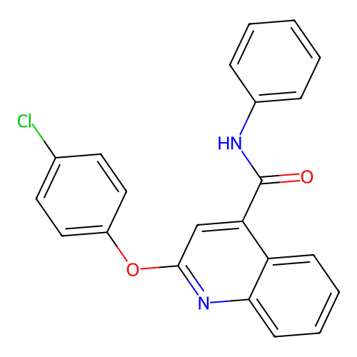 2-(4-chlorophenoxy)-N-phenylquinoline-4-carboxamide structure