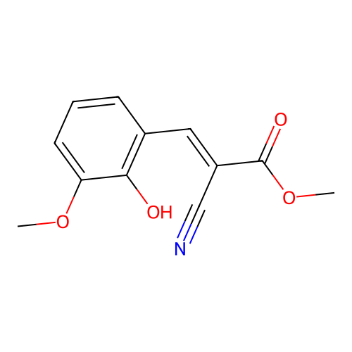 Methyl 2-cyano-3-(2-hydroxy-3-methoxyphenyl)prop-2-enoate structure