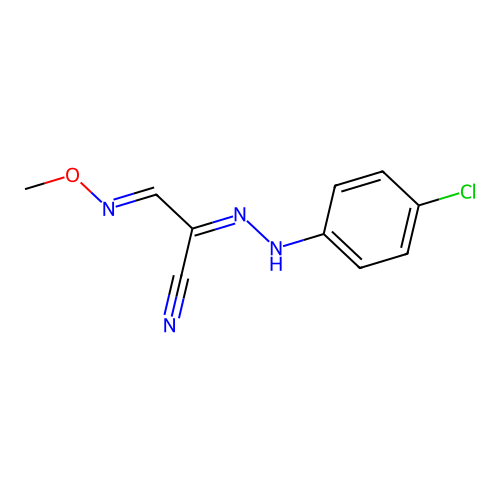 N-(4-Chlorophenyl)-2-(methoxyimino)ethanecarbohydrazonoyl cyanide structure
