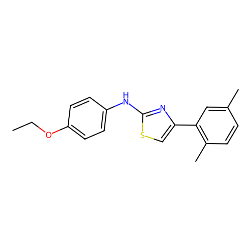 4-(2,5-dimethylphenyl)-N-(4-ethoxyphenyl)-1,3-thiazol-2-amine structure