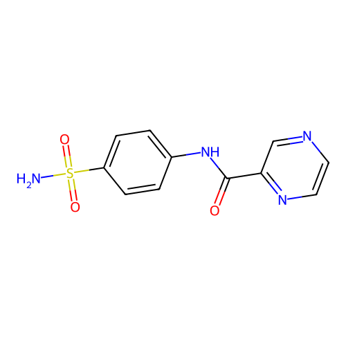 N-(4-sulfamoylphenyl)pyrazine-2-carboxamide structure