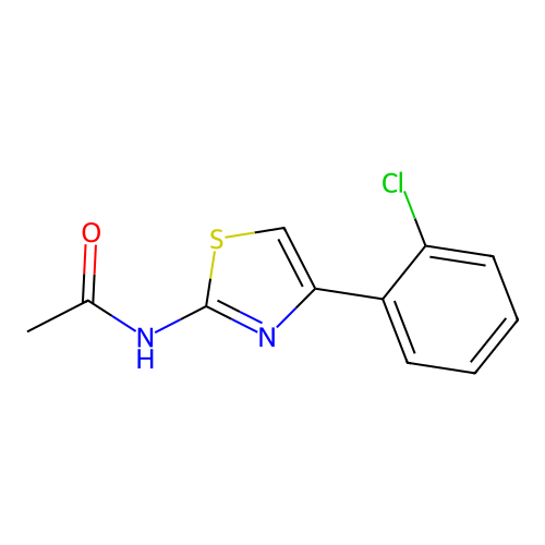 N-[4-(2-chlorophenyl)-1,3-thiazol-2-yl]acetamide structure