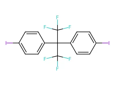 Benzene, 1,1'-[2,2,2-trifluoro-1-(trifluoromethyl)ethylidene]bis[4-iodo- structure