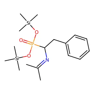 N-[1-bis(trimethylsilyloxy)phosphoryl-2-phenylethyl]propan-2-imine structure