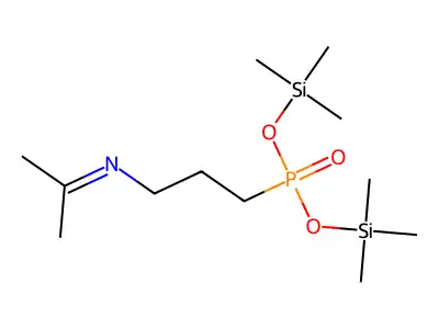 Bis(trimethylsilyl) 3-[(1-methylethylidene)amino]propylphosphonate structure
