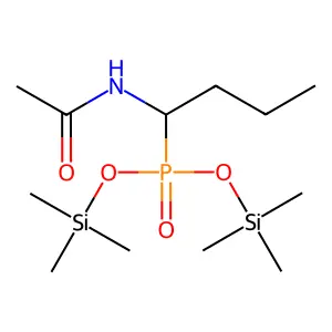 Phosphonic acid, [1-(acetylamino)butyl]-, bis(trimethylsilyl) ester structure