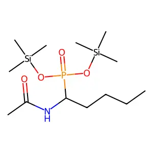 Phosphonic acid, [1-(acetylamino)pentyl]-, bis(trimethylsilyl) ester structure